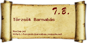 Törzsök Barnabás névjegykártya